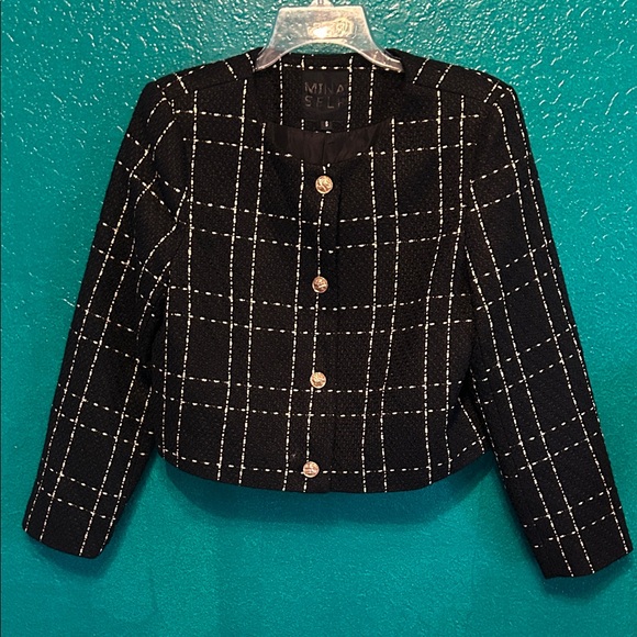 mina self Jackets & Blazers - MINA SELF cropped Black Women's blazer